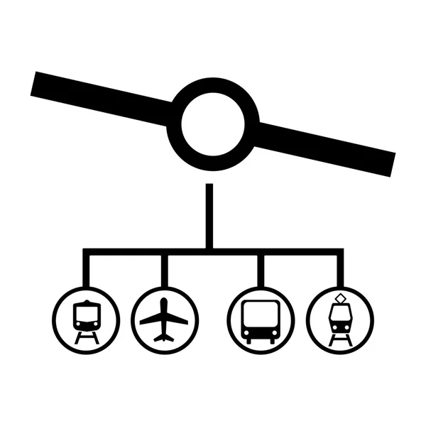 Icône de la station Scheme. Icône noire sur fond blanc . — Image vectorielle