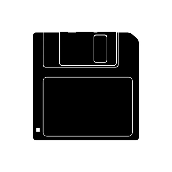 Disket simgesini. Beyaz arka planda siyah simgesi.