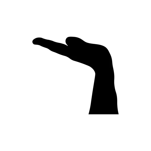 Handsymbol. schwarzes Symbol auf weißem Hintergrund. — Stockvektor