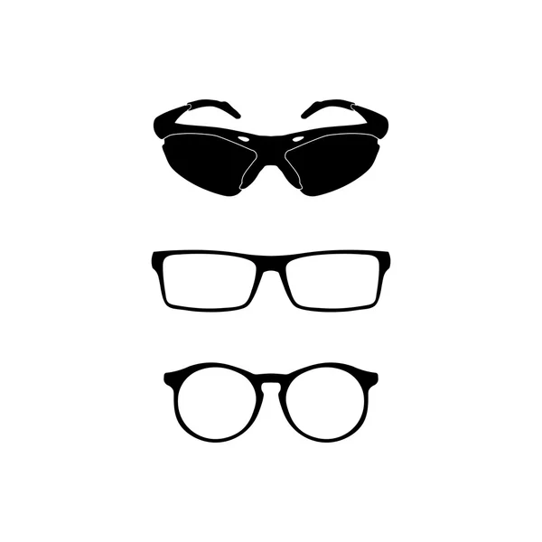 Glasögon-ikonen. Svart symbol på vit bakgrund. — Stock vektor