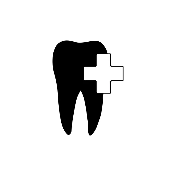 Tooth icon. Black icon on white background. — Stock Vector