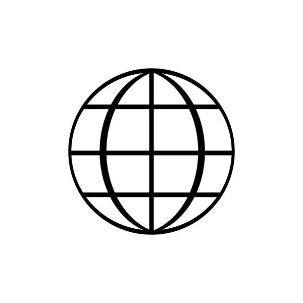 地球ロゴのアイコン。白い背景の黒いアイコン. — ストックベクタ