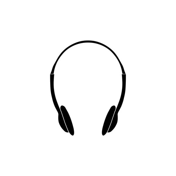 Headphones icon. Black icon on white background. — Stock Vector