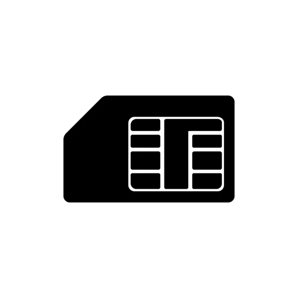SIM kártya ikon. Fehér alapon fekete ikon. — Stock Vector