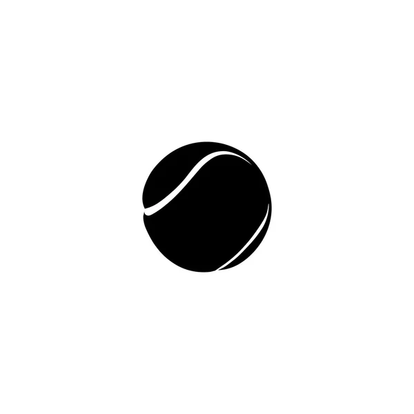 Мяч для иконы тенниса. Черный значок на белом фоне . — стоковый вектор