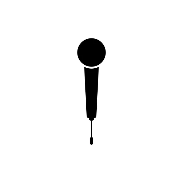 Icono del micrófono. Icono negro sobre fondo blanco . — Vector de stock