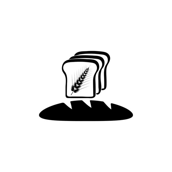 Icono de pan. Icono negro sobre fondo blanco . — Vector de stock