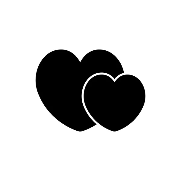 Icono del corazón. Icono negro sobre fondo blanco . — Archivo Imágenes Vectoriales