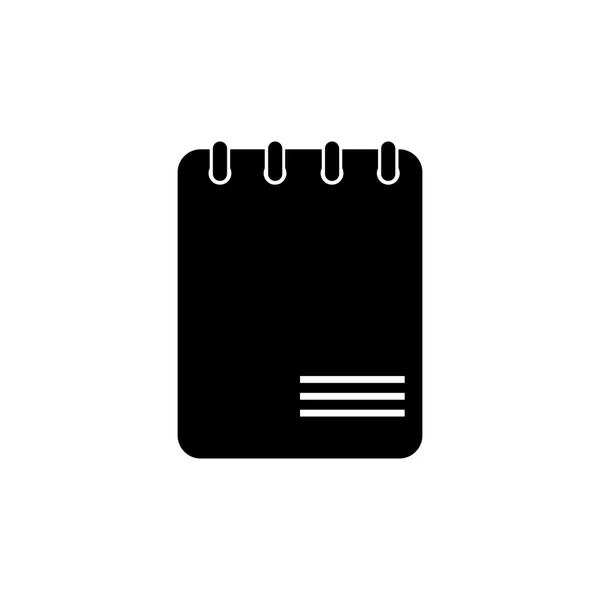 Notebook ikonra. Fehér alapon fekete ikon. — Stock Vector