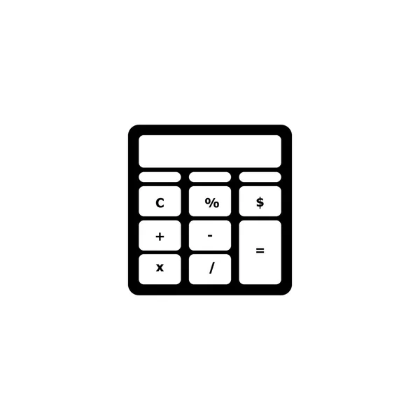 Calculator icon. Black icon on white background. — Stock Vector