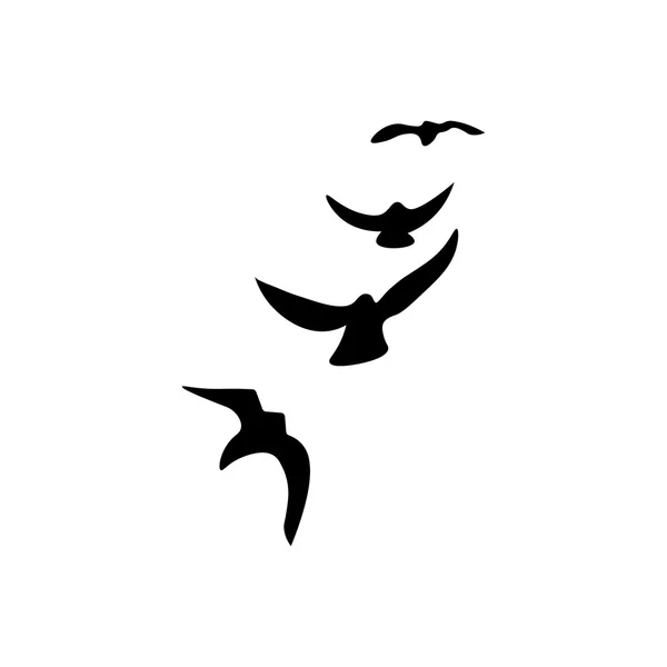 Vogelkrähen-Ikone. schwarzes Symbol auf weißem Hintergrund. — Stockvektor