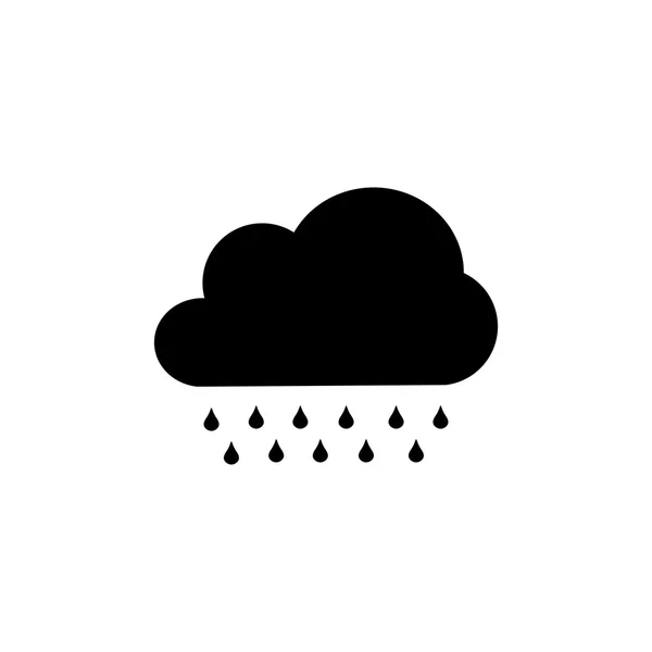 Cloud ikonou déšť. Černá ikona na bílém pozadí. — Stockový vektor