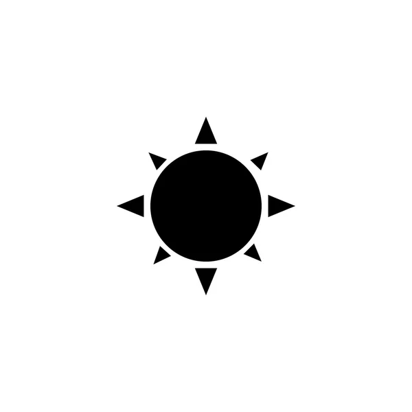 太陽のアイコン。白い背景の黒いアイコン. — ストックベクタ