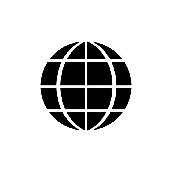 Icono del logotipo de Earth Globe. Icono negro sobre fondo blanco . — Archivo Imágenes Vectoriales