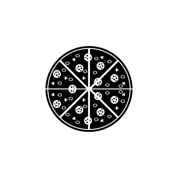 ピザのアイコン。白い背景の黒いアイコン. — ストックベクタ
