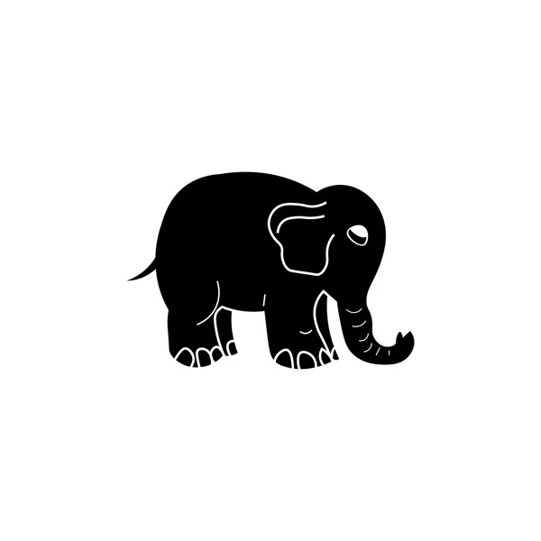 Elephant icon. Black icon on white background. — Stock Vector