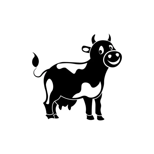 Icono de vaca. Icono negro sobre fondo blanco . — Archivo Imágenes Vectoriales