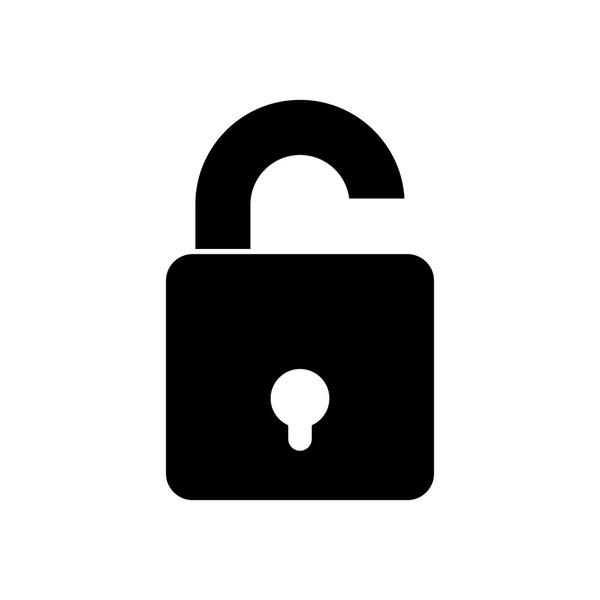 Icona della serratura. Icona nera su sfondo bianco . — Vettoriale Stock