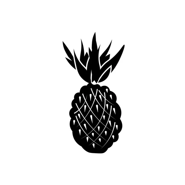 Icono de piña. Icono negro sobre fondo blanco . — Vector de stock