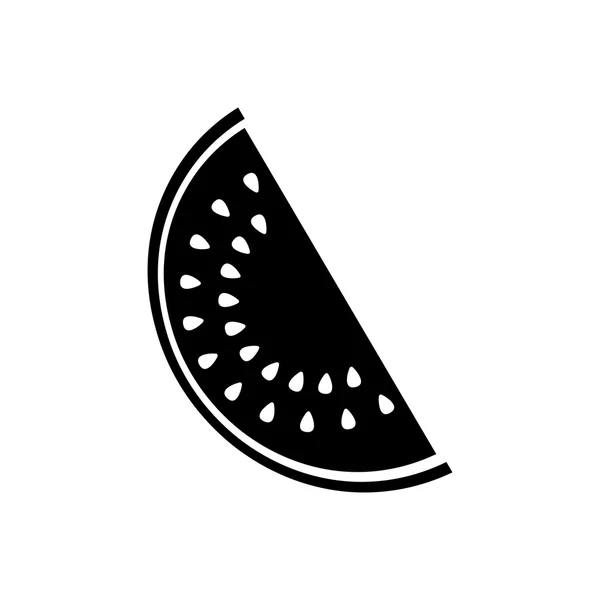 Εικονίδιο καρπούζι. Μαύρη εικόνα σε άσπρο φόντο. — Διανυσματικό Αρχείο