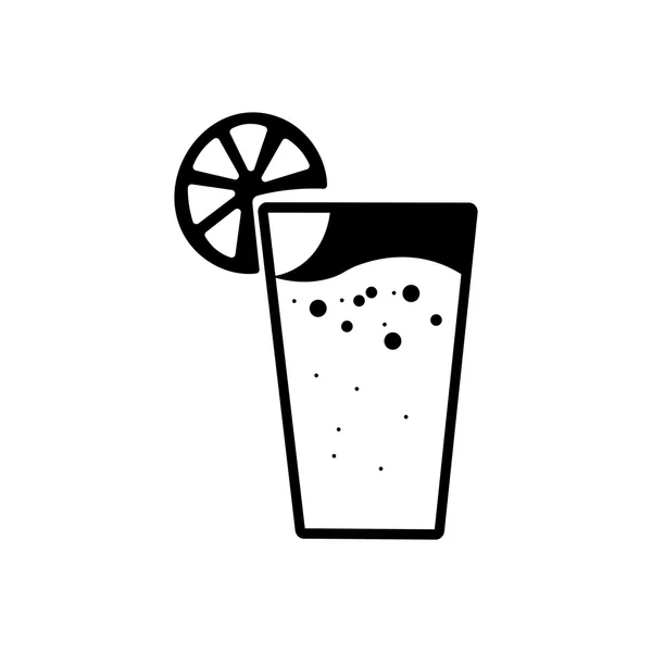 ジュース アイコンのガラス。白い背景の黒いアイコン. — ストックベクタ