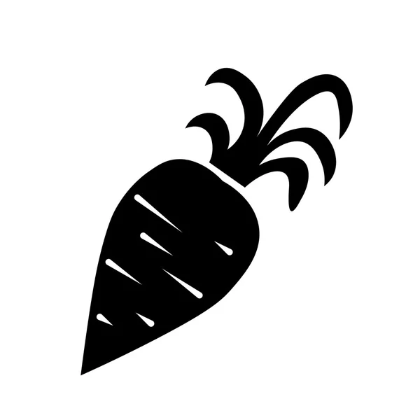 Icono de zanahoria. Icono negro sobre fondo blanco . — Vector de stock
