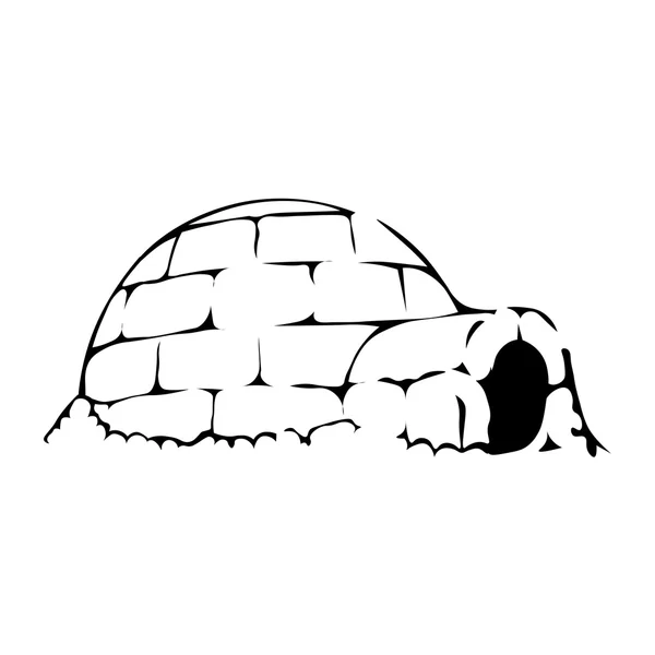 Igloo-ikonen. Svart symbol på vit bakgrund. — Stock vektor