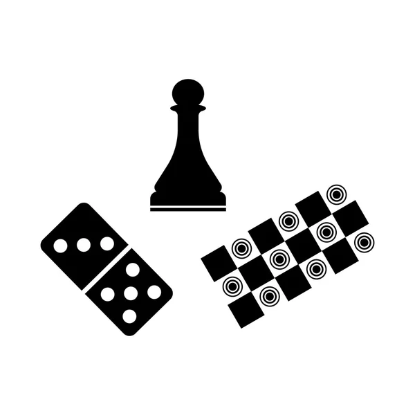 Masa oyunları simgesi. Beyaz arka planda siyah simgesi.