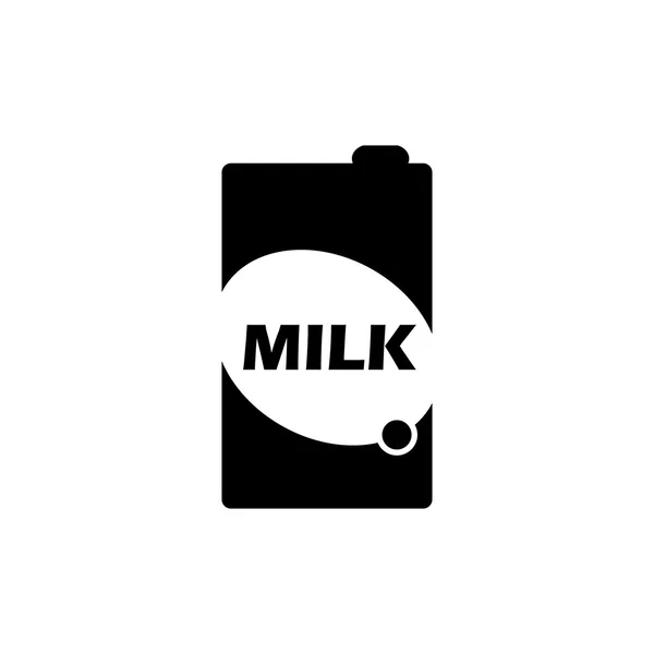 Ícone da caixa de leite. Ícone preto no fundo branco . —  Vetores de Stock