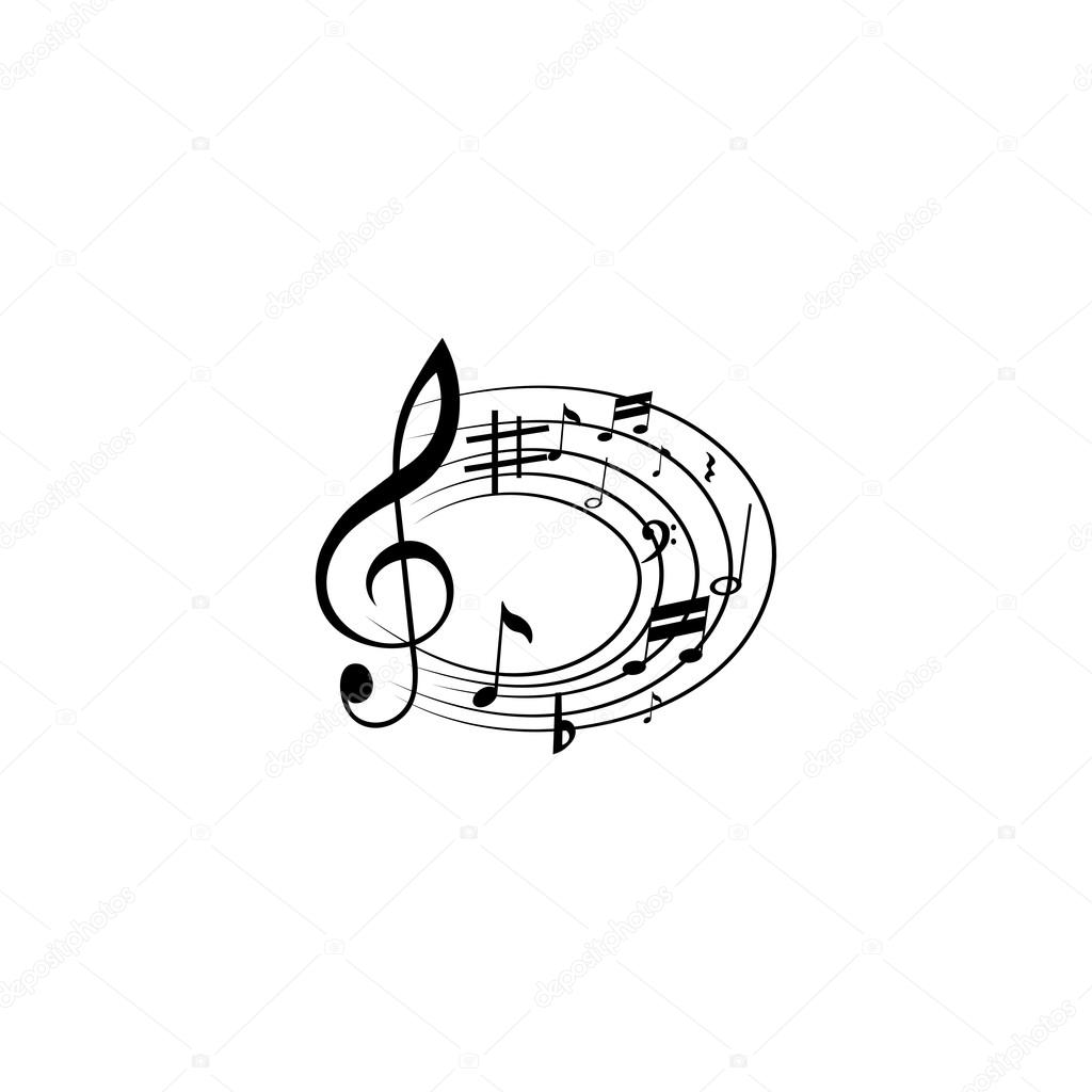 Music notes icon. Black icon on white background.