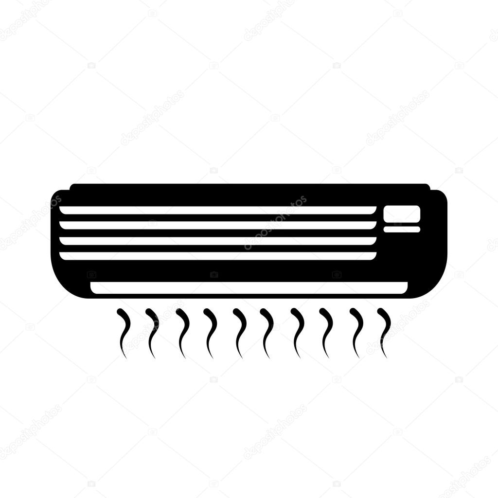 Air conditioner icon. Black icon on white background.