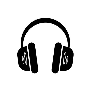 Minimum düz siyah beyaz simge. Rahatlatıcı müzik