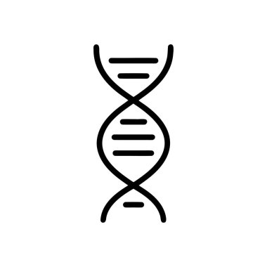 Siyah ve beyaz DNA sarmal ikonu minimum genetik bilim vektörü çizimi