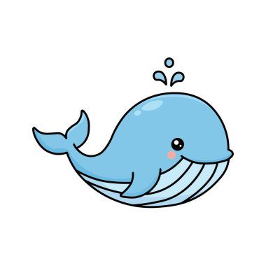 Sevimli Bebek Balina Çizgi Filmi Vektör Grafiği