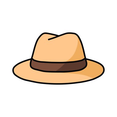 Görüntü Vektörü Bir Fötr Şapkanın Çizimsel Çizimi