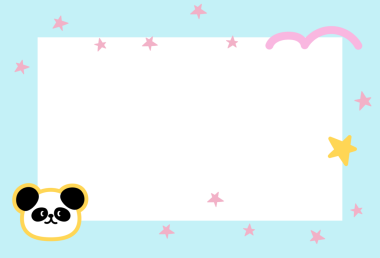 Panda ile şirin dikdörtgen mavi çerçeve, dekorasyon yıldızları, polaroid fotoğraf, şablon, sosyal medya postası, poster, kitap kapağı, yapışkan not, okul ismi kartı, hayvan baskısı, hayvanat bahçesi