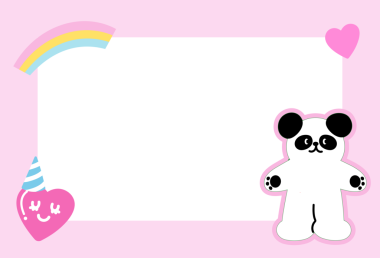 Panda, gökkuşağı, dekorasyon kalpleri, polaroid fotoğraf, şablon, sosyal medya postası, poster, kitap kapağı, yapışkan not, okul ismi kartı, hayvan baskısı, hayvanat bahçesi