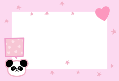 Tatlı dikdörtgen pembe çerçeveli panda, kalpler, dekorasyon için yıldızlar, polaroid fotoğraf, şablon, sosyal medya postası, poster, kitap kapağı, yapışkan not, okul ismi kartı, hayvan baskısı, hayvanat bahçesi