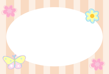 Pastel turuncu çizgili dikdörtgen çerçeve, kelebek, okul ismi etiketi için çiçek, baskı, dekorasyon, polaroid fotoğraf, reklam şablonu, sosyal medya postası, poster, kitap kapağı tasarımı, not defteri, hayvanlar