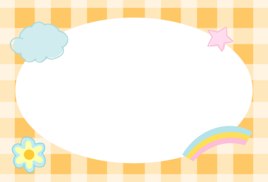 Turuncu ekose desenli dikdörtgen çerçeve, çiçek, gökkuşağı, okul isim etiketi yıldızı, baskı, dekorasyon, polaroid fotoğraf, reklam şablonu, sosyal medya postası, poster, kitap kapağı tasarımı, not defteri, yapışkan not