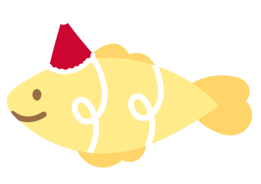 Noel ve Yeni Yıl için Noel Baba şapkası takan sarı balıklar, deniz hayatı, deniz altı, hayvan, bayram kışı, çıkartma, akvaryum, okyanus, hayvan, çizgi film karakteri, sevimli yama, oyuncak, iğne