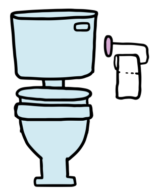 Ev, ev, ev, ev, parmak izi, oda tasarımı, tuvalet, banyo kibri, banyo, banyo, yaşam tarzı, sabah rutini, mobilya, ikon, çıkartma için sifon tuvalet ve kağıt resimleri çizilmiş.