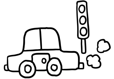 Ulaşım, işe gidiş, çevre kirliliği, okula dönüş, seyahat, seyahat, tatil, seyahat, tatiller, tatiller, çıkartma, yol, sokak manzarası, boyama kitabı için el çizimi