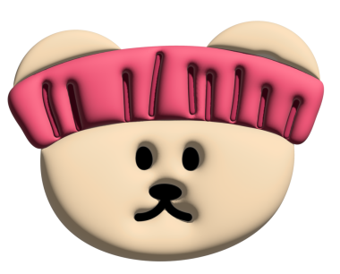 Model, ürün, egzersiz, diyet, rekabet, hayvan dekorasyonu, çizgi film, karakter, çizgi roman, maskot, yama, broş, broş, broş, toka, hayvanat bahçesi, hediyelik eşya dükkanı için spor saç bandı takan oyuncak ayının 3D 'si.