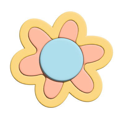 Model, ürün, bitki, ağaç, doğa, bahçe, çiçek deseni, dekorasyon, çizgi film karakteri, komik, maskot, sevimli yama, broş, etiket, marka etiketi için 3D şeklinde şişirilmiş turuncu çiçek.