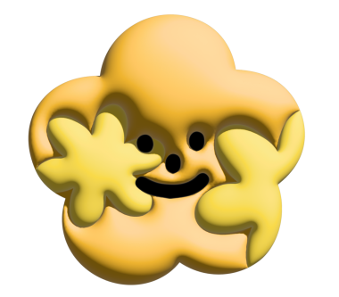 Model, şişirilmiş ürün, bitki, ağaç, doğa, bahçe, çiçek deseni, dekorasyon, çizgi film karakteri, maskot, şirin yama, broş, çıkartma, marka etiketi için üç boyutlu gülümseyen sarı çiçeğin tasviri