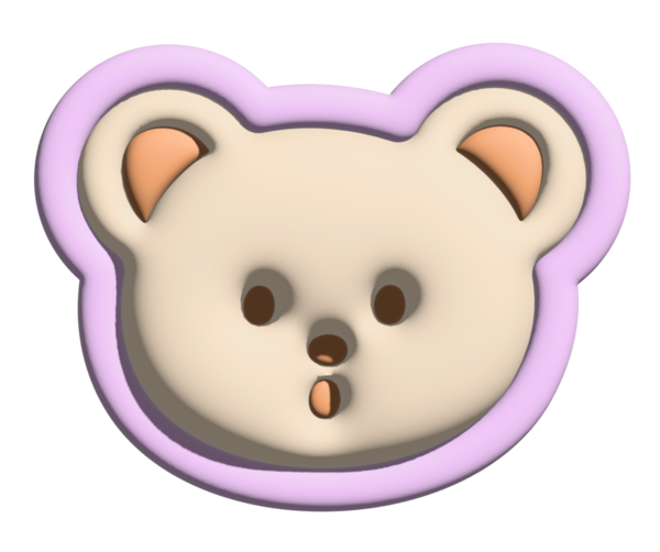 Model, ürün, çizgi film karakteri, çizgi roman karakteri, emoji, ruh hali, duygu, duygu, his, hayvanat bahçesi, hediyelik eşya dükkanı, broş, hayvan broşu, çıkartma, ayı yüzü şekli için şok edici bir oyuncak ayı tasviri