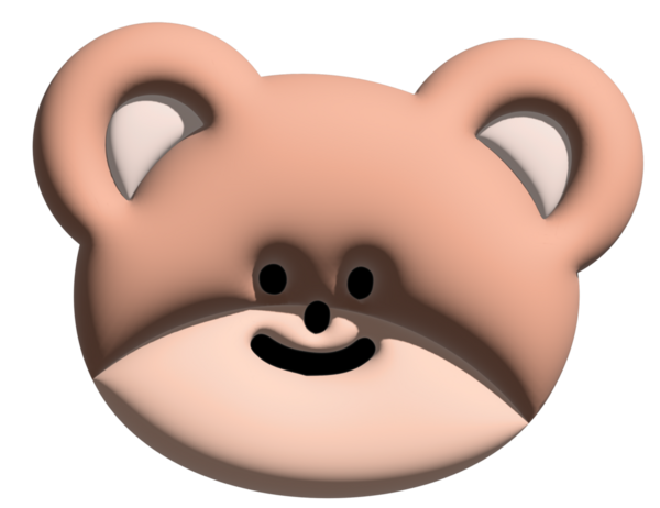 Model, ürün, çizgi film karakteri, çizgi roman, emoji, ruh hali, duygu, duygu, duygu, his, hayvanat bahçesi, hediyelik eşya dükkanı, broş, hayvan broşu, çıkartma, ayı yüzü şekli için 3D 'de gülümseyen oyuncak ayının resmi