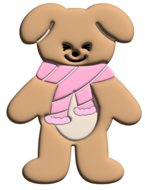 Noel için pembe eşarp takan köpek yavrusunun şişirilmiş 3D 'si, evcil hayvan kostümü, manken, mal, dekorasyon, köpek çizgi filmi, karakterler, çizgi roman, maskot, stand-in, veteriner, evlat edinme ve kurtarma hayvanı, koruyucu aile.