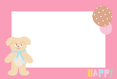 Polaroid fotoğraf, reklam şablonu, sosyal medya paylaşımı, dekorasyon, not, yapışkan not, not, not, baskı, poster, köpek kartpostalı, hayvan, veteriner için köpek eşarbı takan köpek yavrusu ile dikdörtgenli pembe çerçeve.